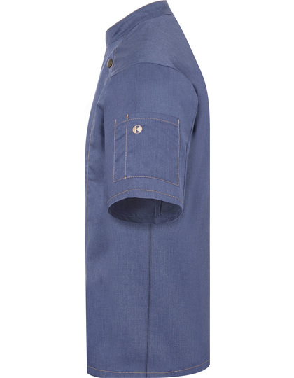 Karlowsky Short-Sleeved Chef´s Jacket Jeans Style koksbuis gedragen