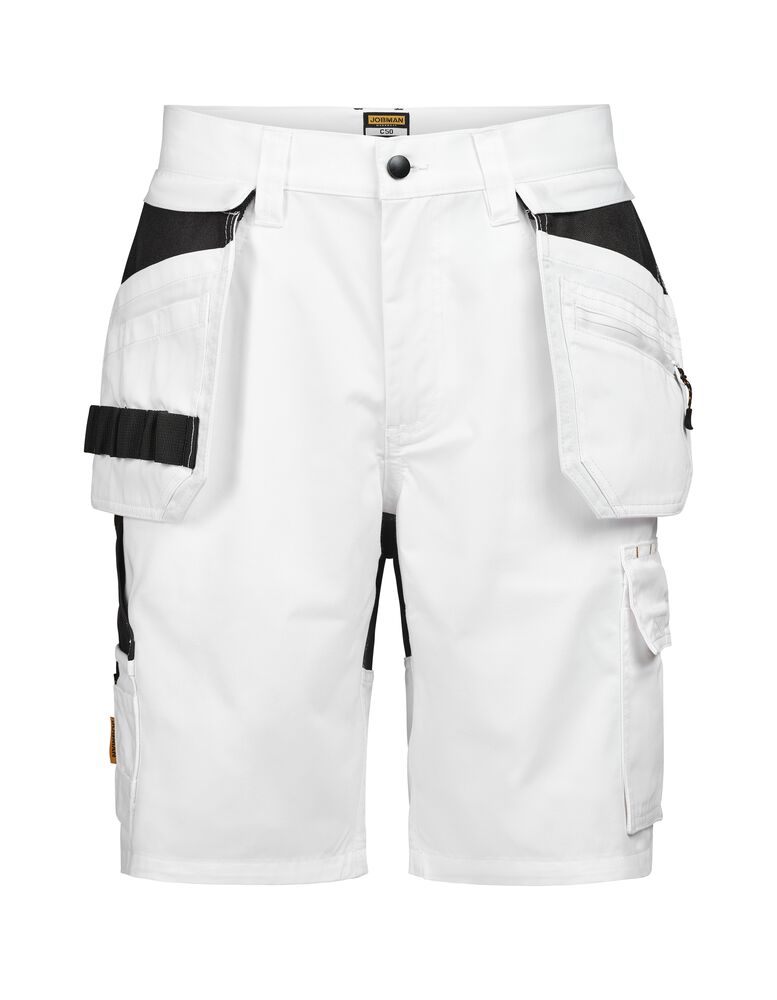 Jobman 2336 Craftman Shorts Semistretch korte broek wit zwart