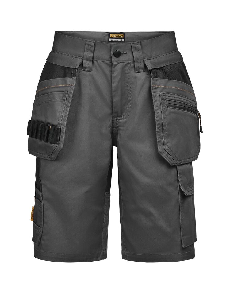 Jobman 2337 Craftsman Shorts Semistretch Woman korte broek donkergrijs zwart
