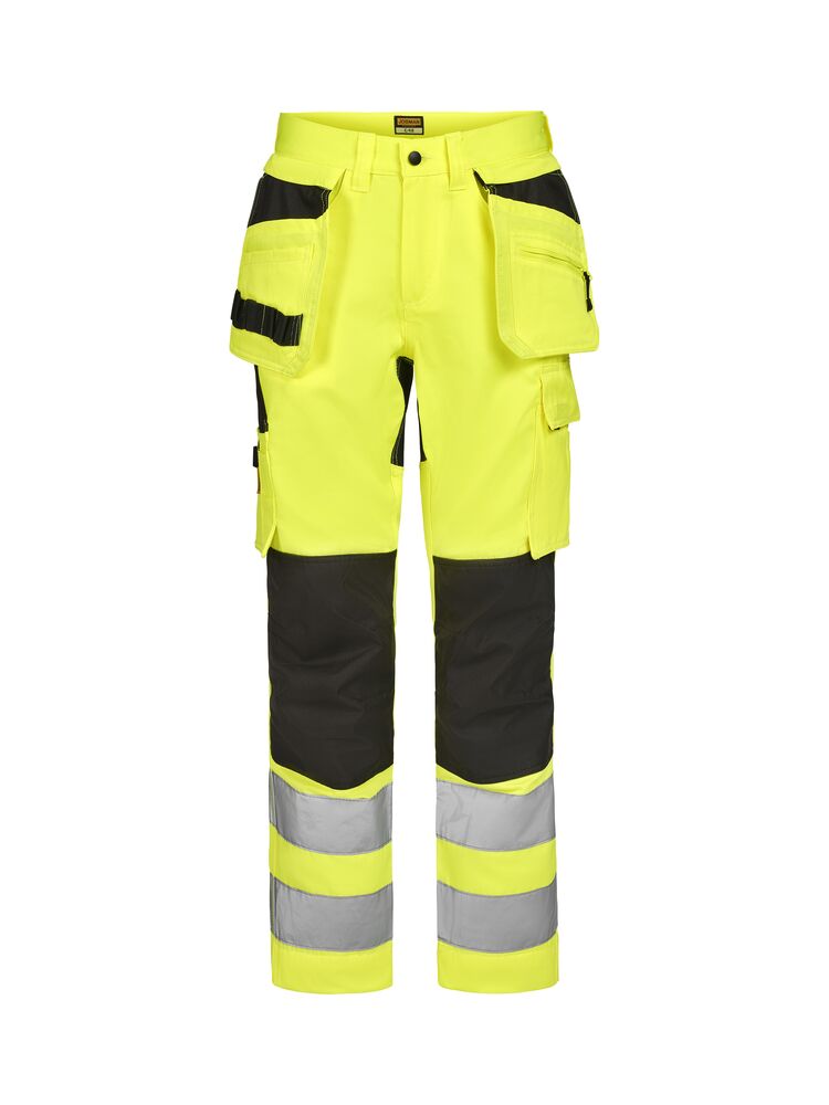 Jobman 2379 Craftsman Trousers Stretch Hi-vis lange werkbroeken geel zwart