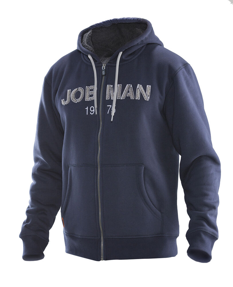 Jobman 5154 Vintage Hoodie Lined trui navy donkergrijs