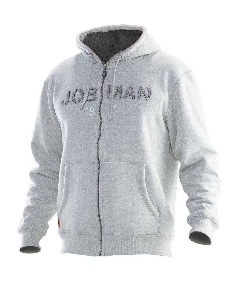 Jobman 5154 Vintage Hoodie Lined trui lichtgrijs donkergrijs