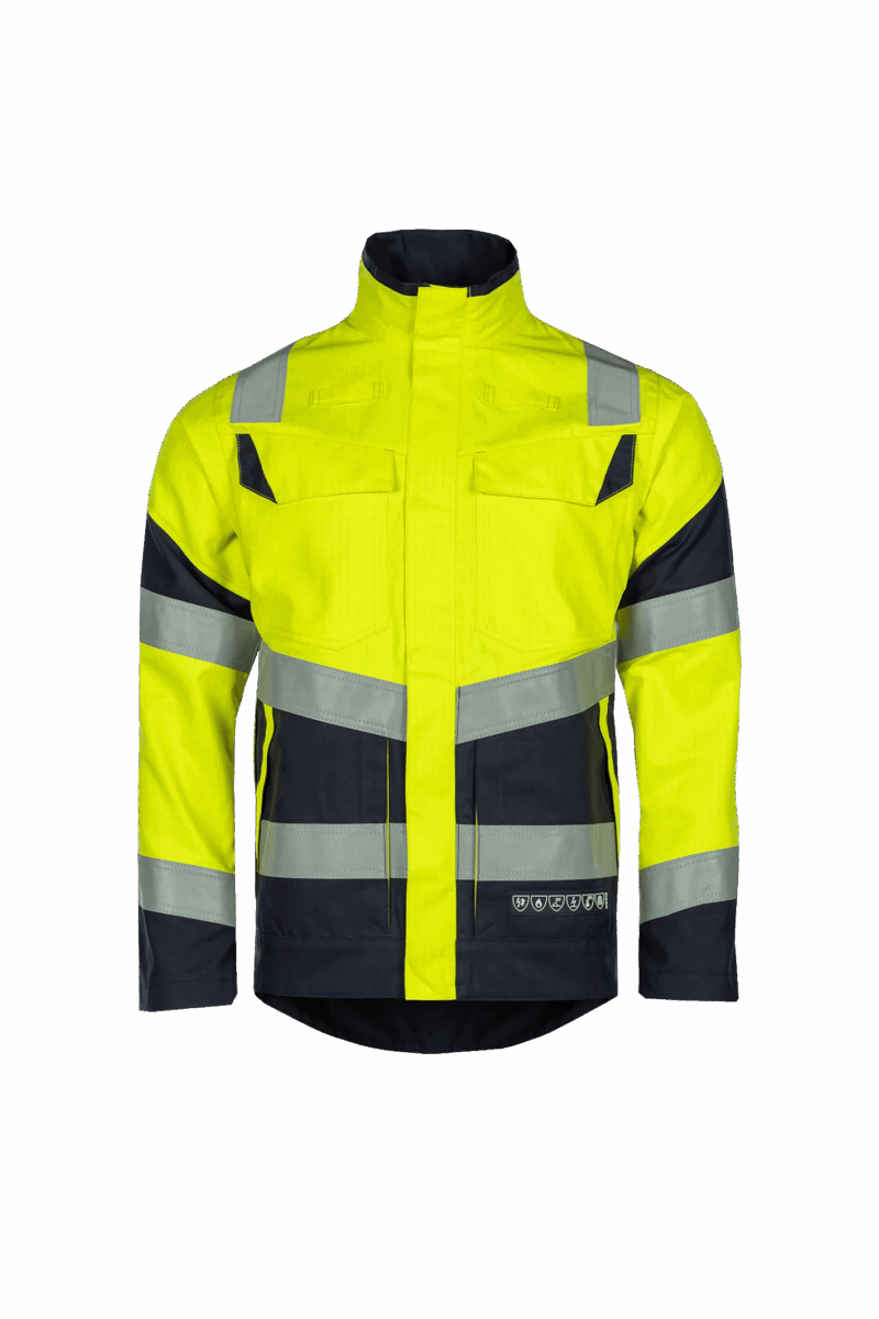 Sioen 614U Werkjas Merak fluogeel/navy