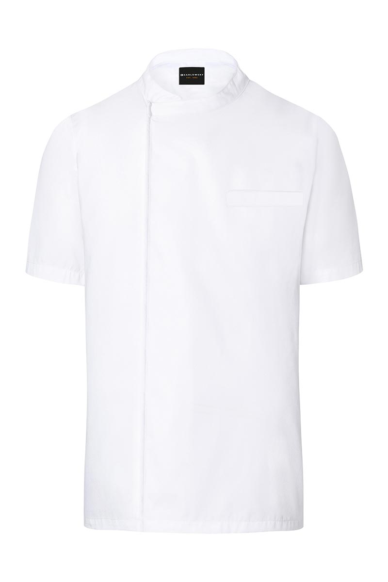 Karlowsky Short-Sleeve Throw-Over Chef Shirt Basic in wit