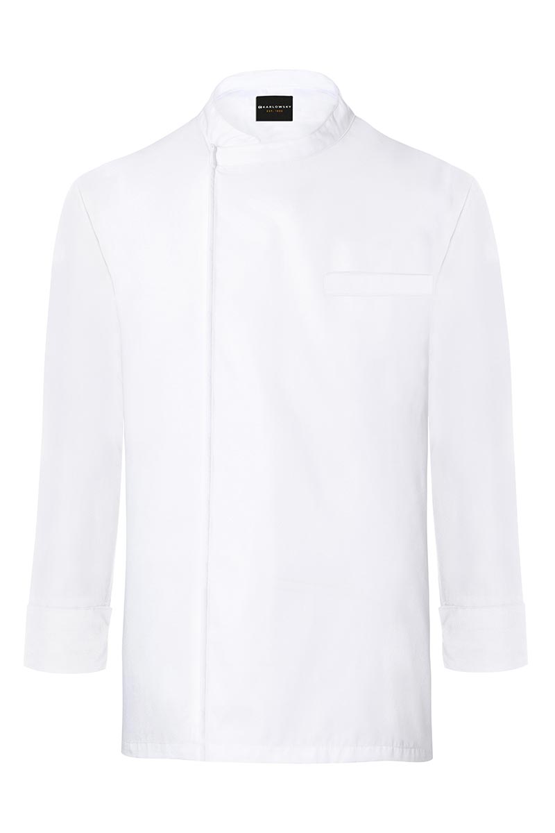 Karlowsky Long-Sleeve Throw-Over Chef Shirt Basic in wit