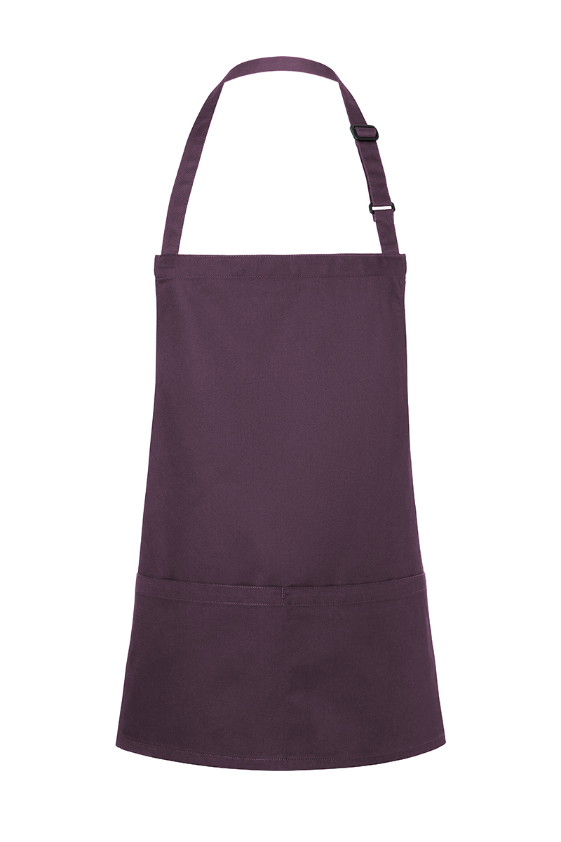 Karlowsky Short Bib Apron Basic With Buckle And Pocket in aubergine
