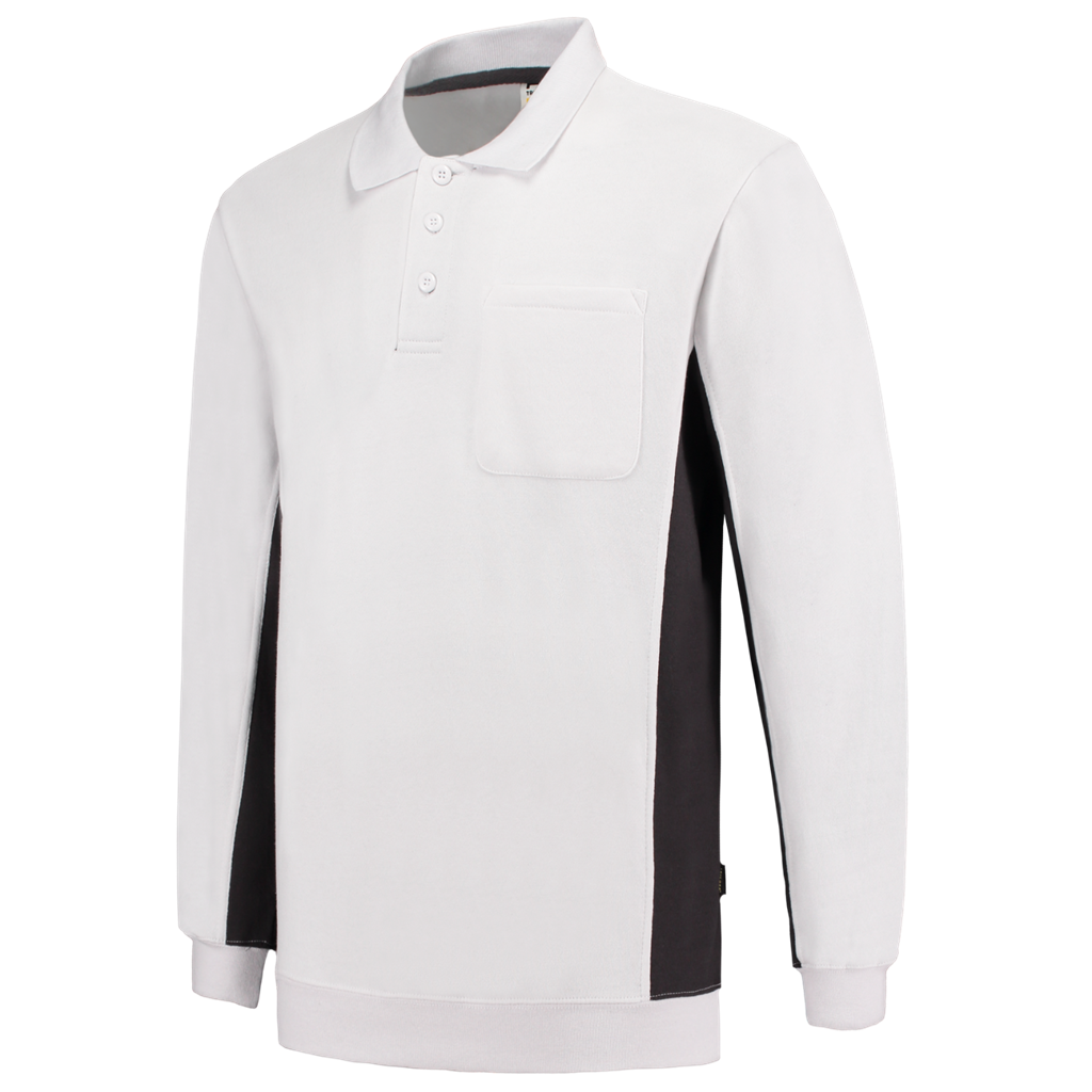 Tricorp Polosweater Bicolor Borstzak White-Dark Grey