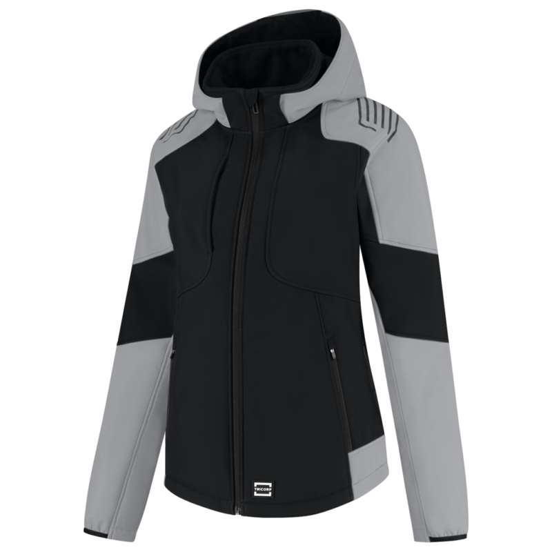 Tricorp Softshell Capuchon Bicolor Redefined Dames Black-Grey