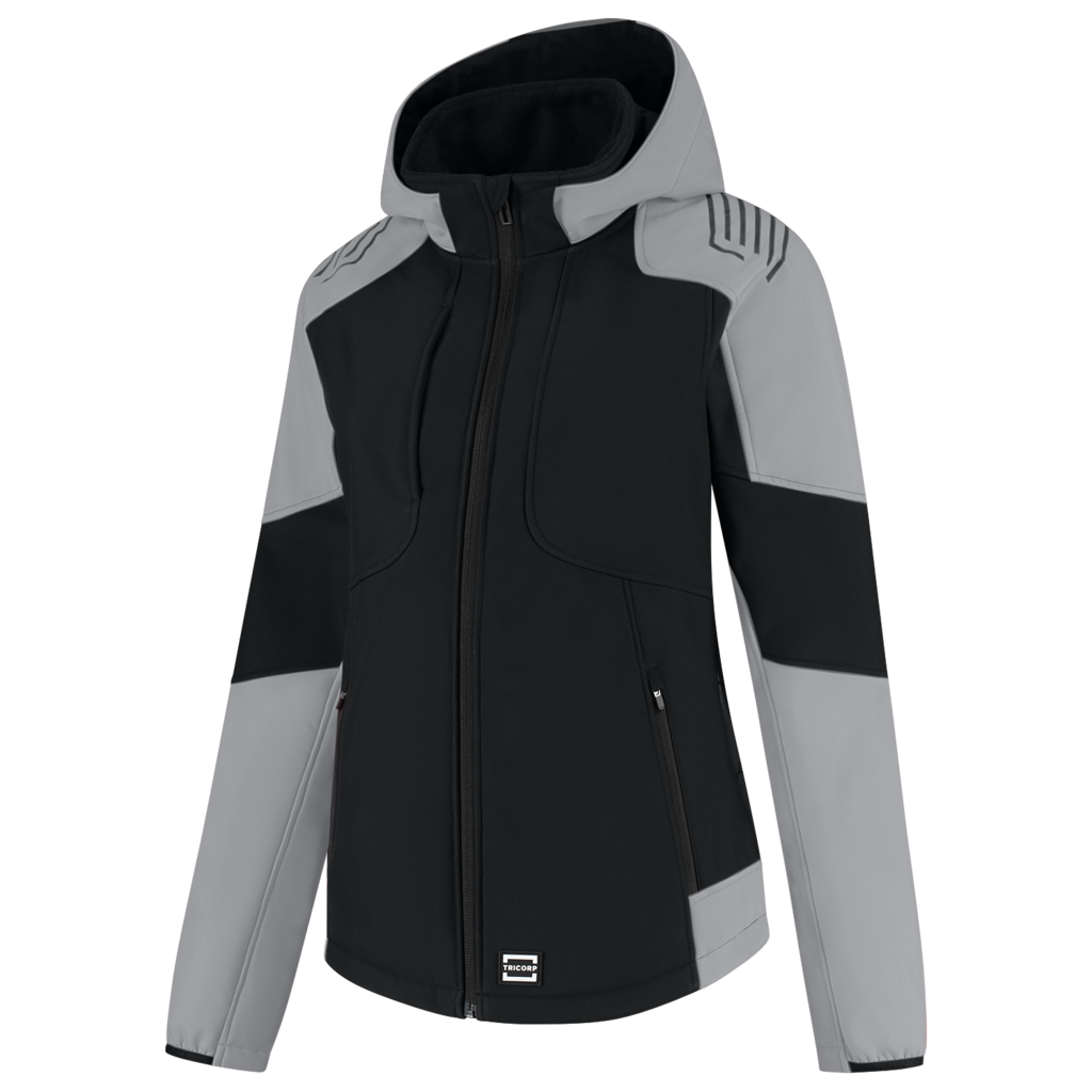 Tricorp Softshell Capuchon Bicolor Redefined Dames Black-Grey