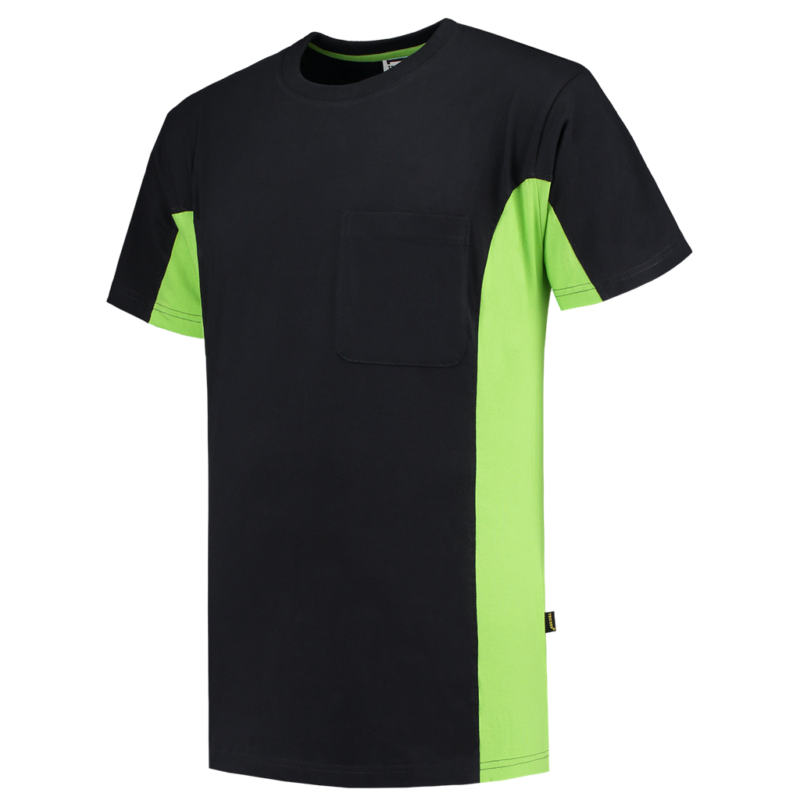Tricorp T-shirt Bicolor Borstzak Black-Lime