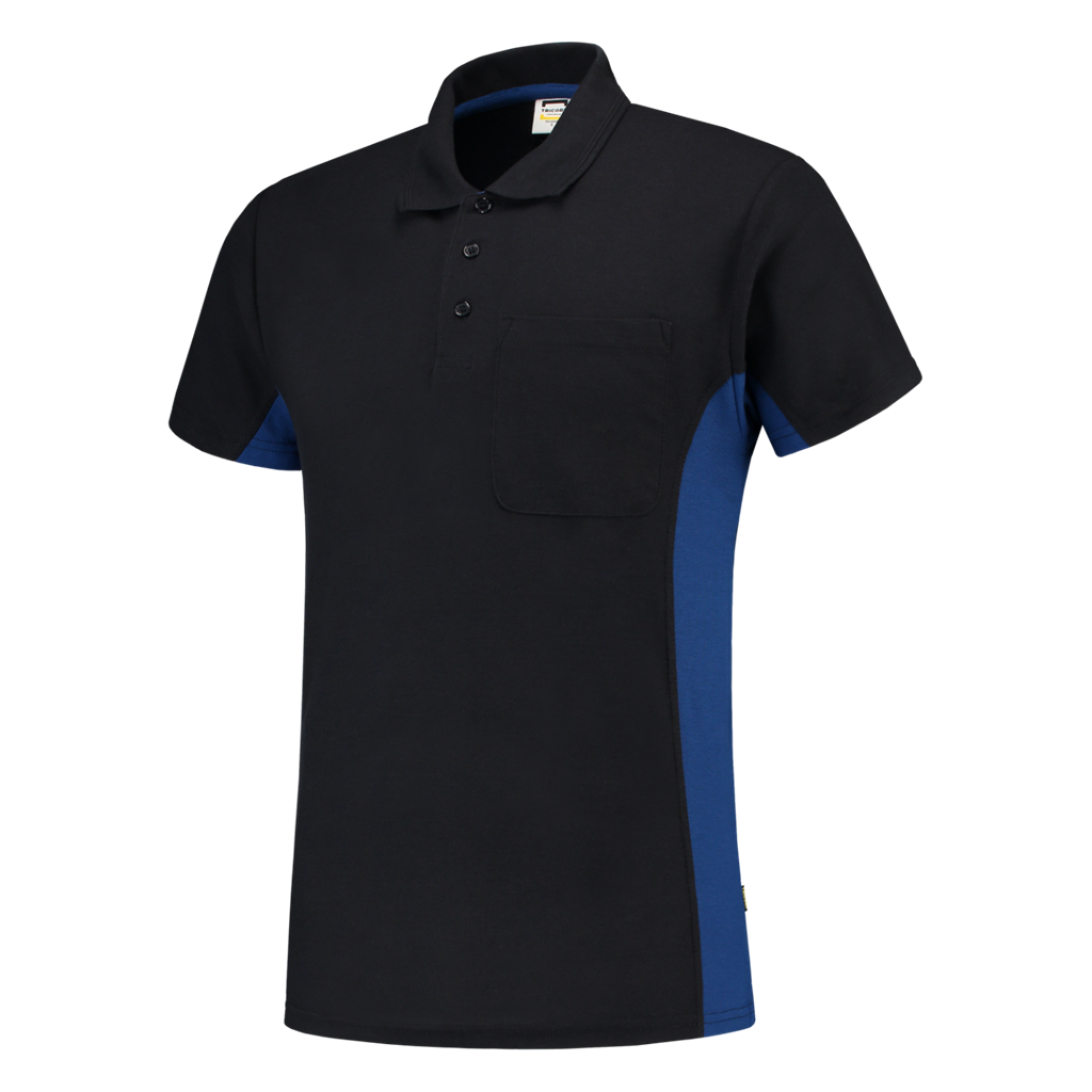 Tricorp Poloshirt Bicolor Borstzak Navy-Royal Blue