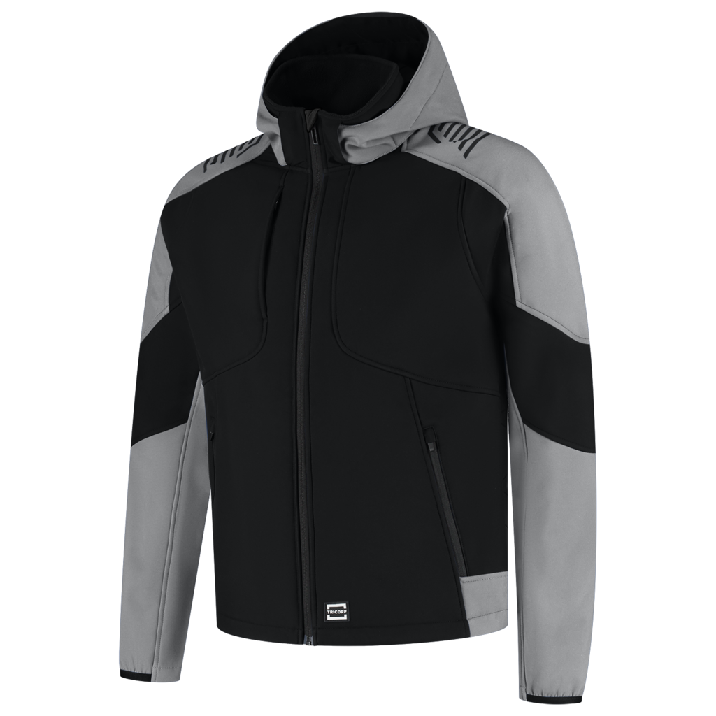 Tricorp Softshell Capuchon Bicolor Redefined Black-Grey