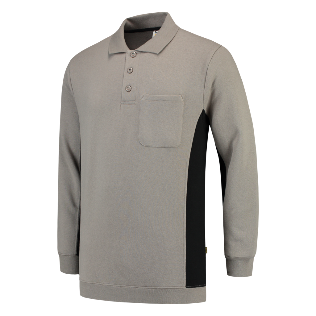 Tricorp Polosweater Bicolor Borstzak Grey-Black