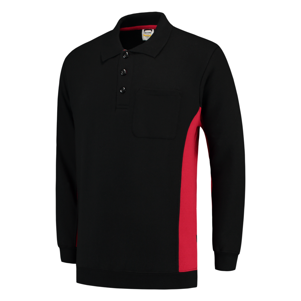 Tricorp Polosweater Bicolor Borstzak Black-Red