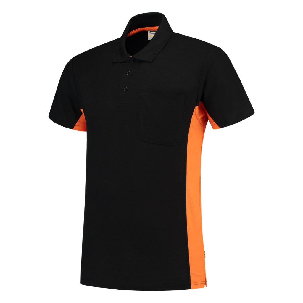 Tricorp Poloshirt Bicolor Borstzak Black-Orange