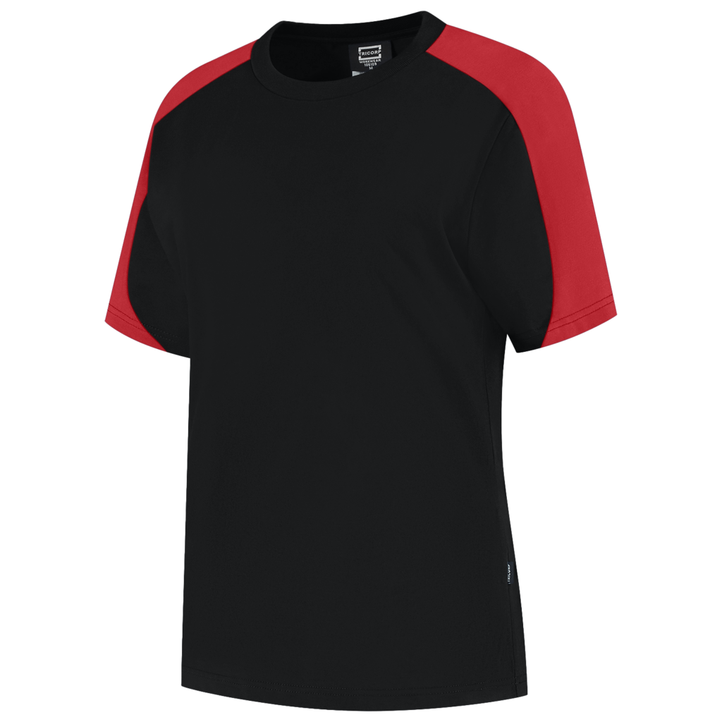 Tricorp T-shirt Bicolor Redefined Dames Black-Brightred