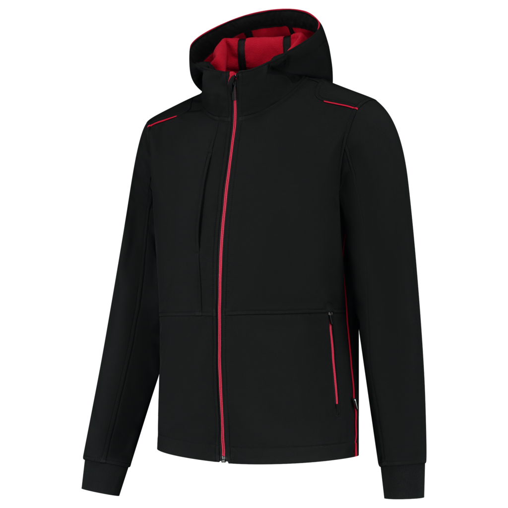 Tricorp Softshell Capuchon Accent Black-Red