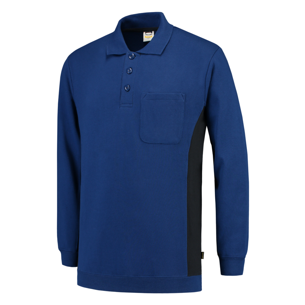 Tricorp Polosweater Bicolor Borstzak Royal Blue-Navy