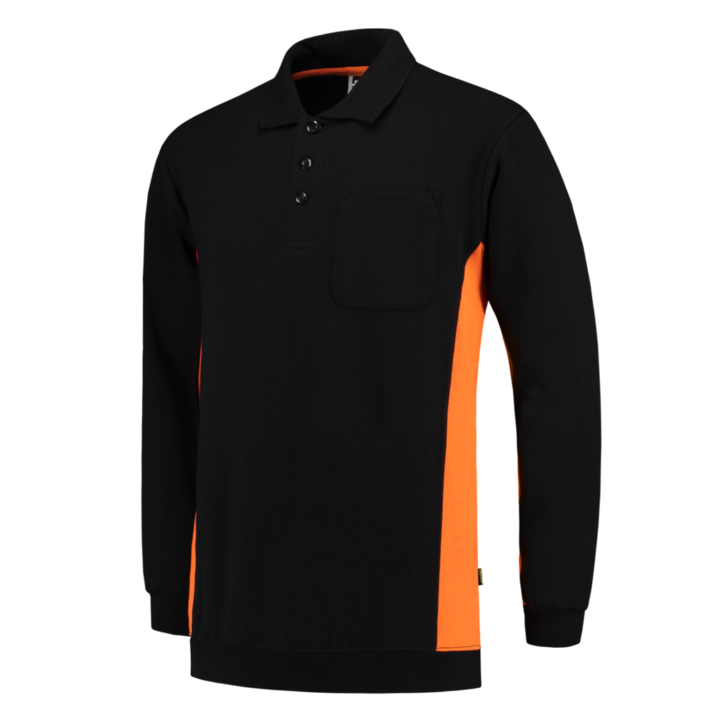 Tricorp Polosweater Bicolor Borstzak Black-Orange