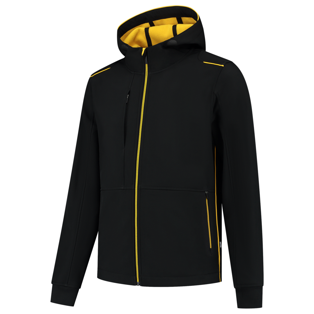 Tricorp Softshell Capuchon Accent Black-Yellow