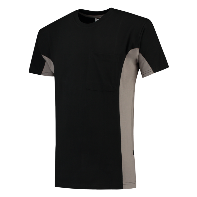 Tricorp T-shirt Bicolor Borstzak Black-Grey