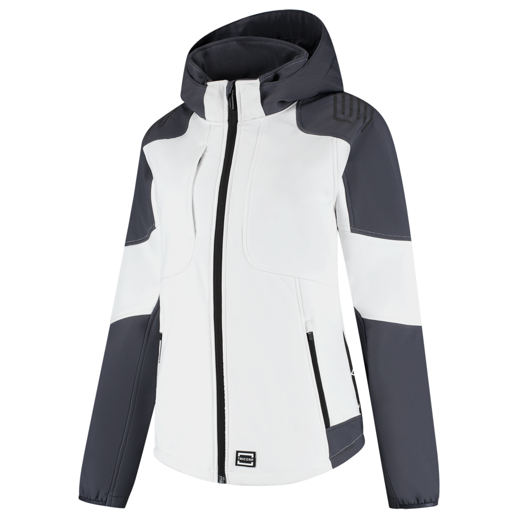 Tricorp Softshell Capuchon Bicolor Redefined Dames White-Anthracite
