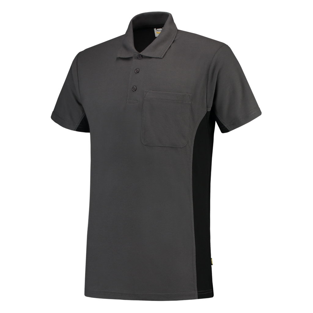 Tricorp Poloshirt Bicolor Borstzak Dark Grey-Black