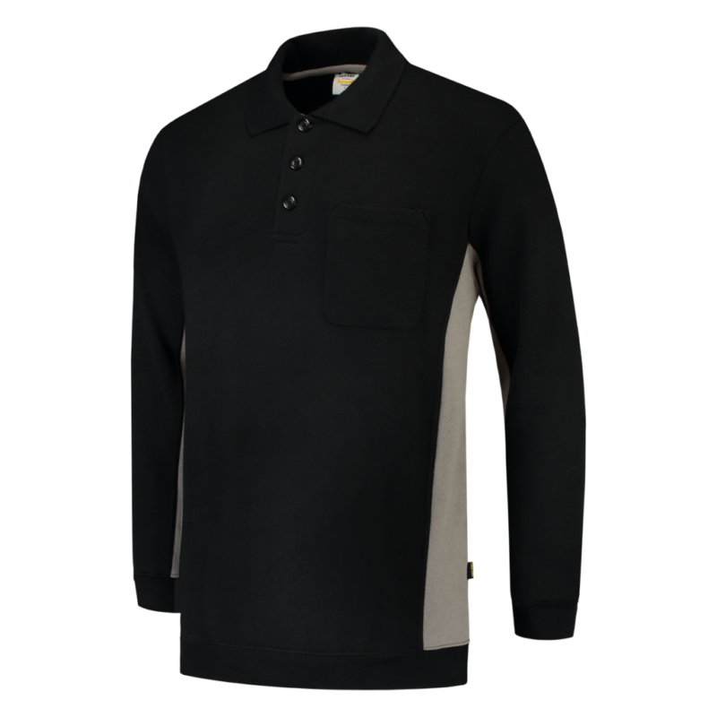 Tricorp Polosweater Bicolor Borstzak Black-Grey