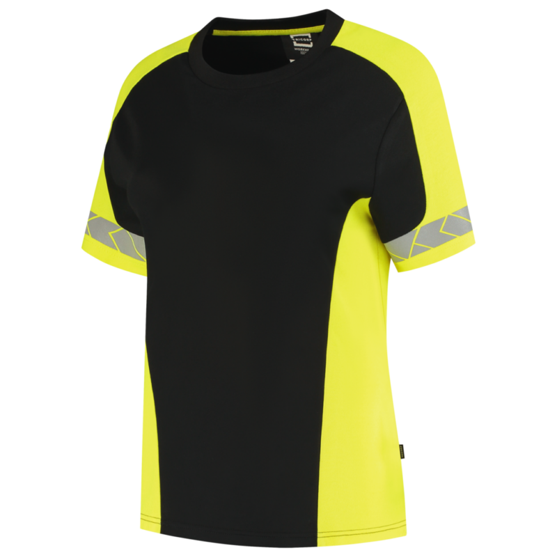 Tricorp T-shirt Reflective Redefined Dames Black-Fluor Yellow