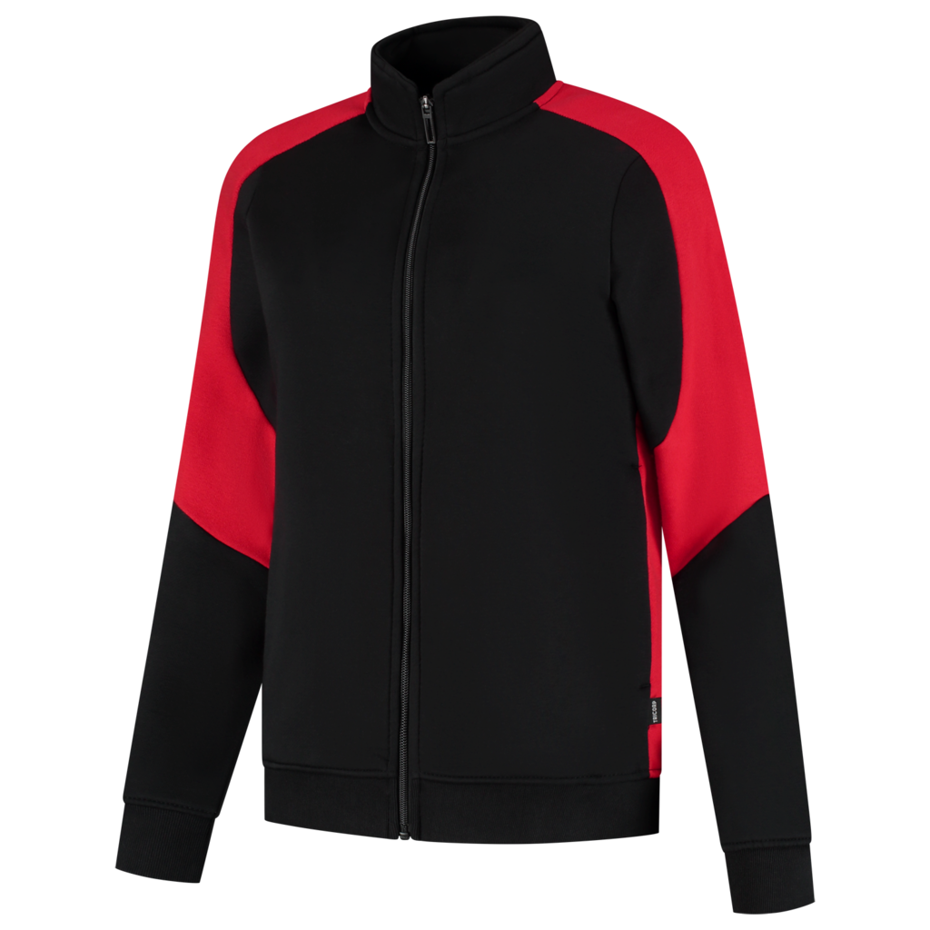 Tricorp Sweatvest Bicolor Redefined Dames Black-Brightred