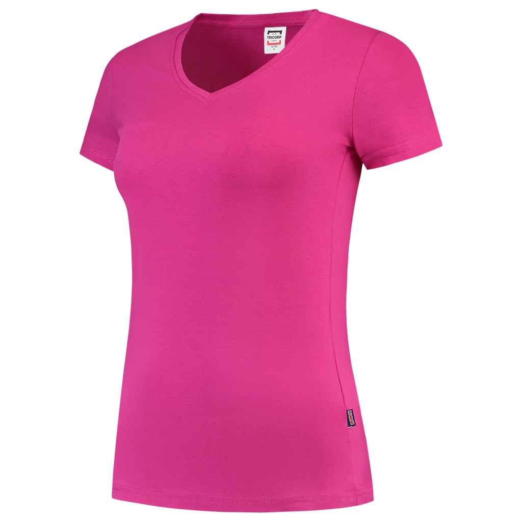 Tricorp T-shirt V Hals Fitted Dames Fuchsia