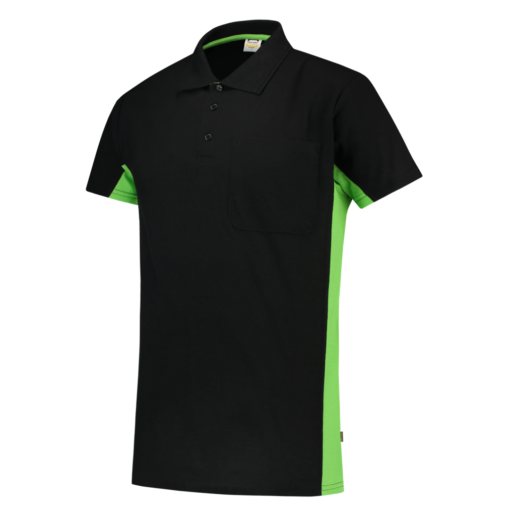 Tricorp Poloshirt Bicolor Borstzak Black-Lime