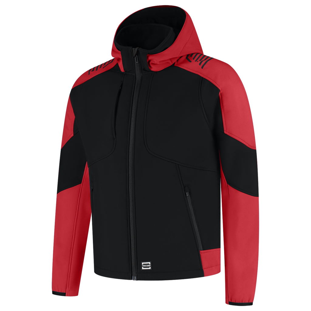 Tricorp Softshell Capuchon Bicolor Redefined Black-Brightred