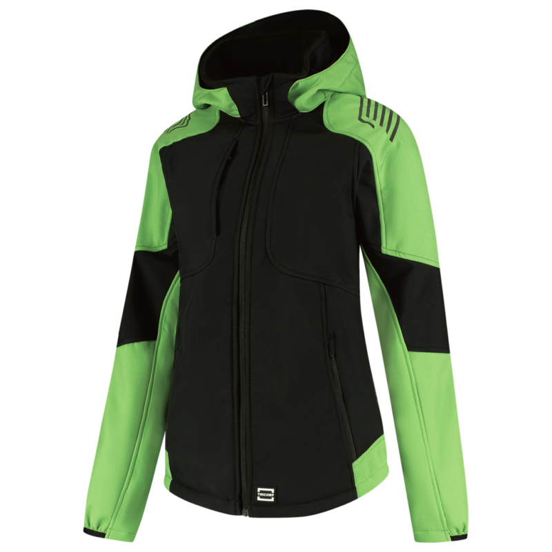 Tricorp Softshell Capuchon Bicolor Redefined Dames Black-Lime