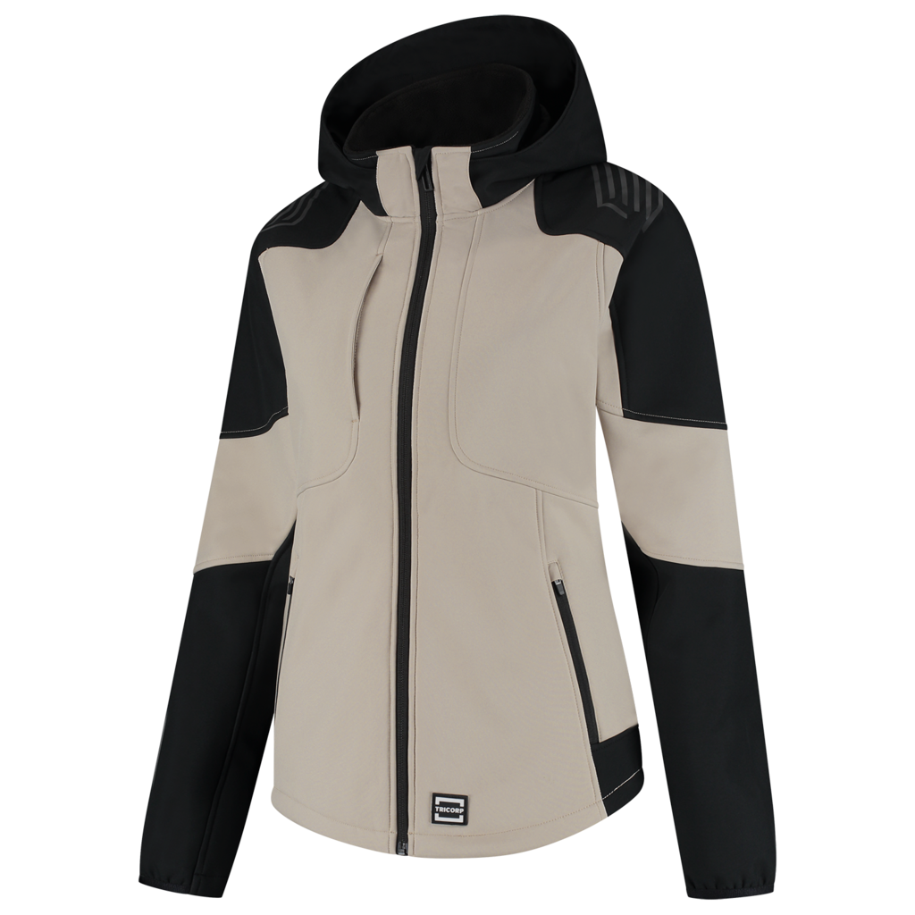Tricorp Softshell Capuchon Bicolor Redefined Dames Sand-Black