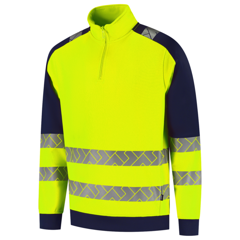 Tricorp Zip Sweater High Vis Redefined Industrieel Wasbaar Fluor Yellow-Ink