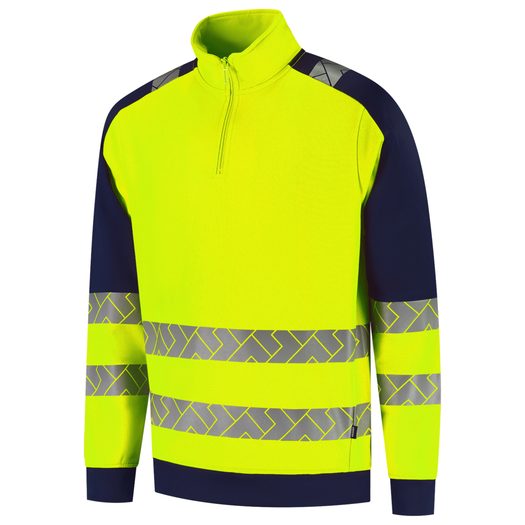 Tricorp Zip Sweater High Vis Redefined Industrieel Wasbaar Fluor Yellow-Ink