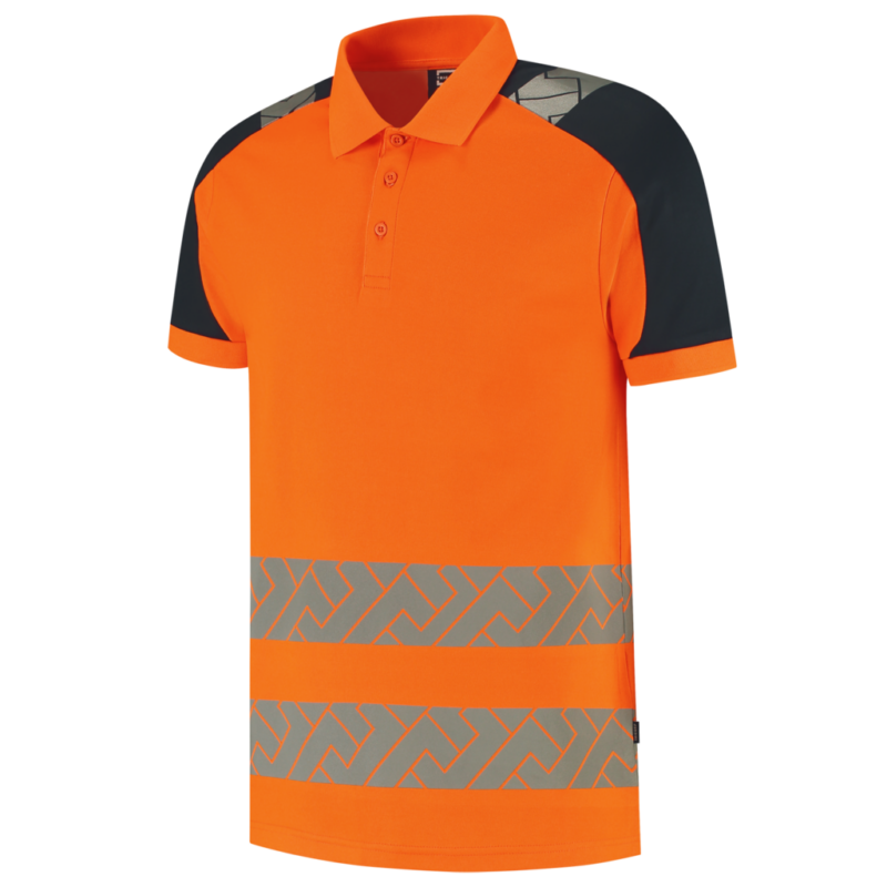Tricorp Poloshirt Visibility Redefined Industrieel Wasbaar Fluor Orange-Ink