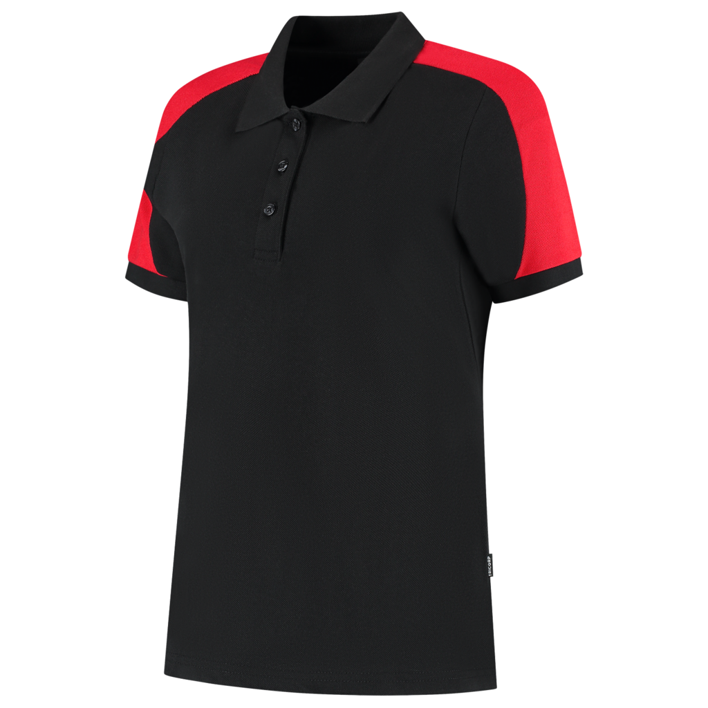 Tricorp Poloshirt Bicolor Redefined Dames Black-Brightred
