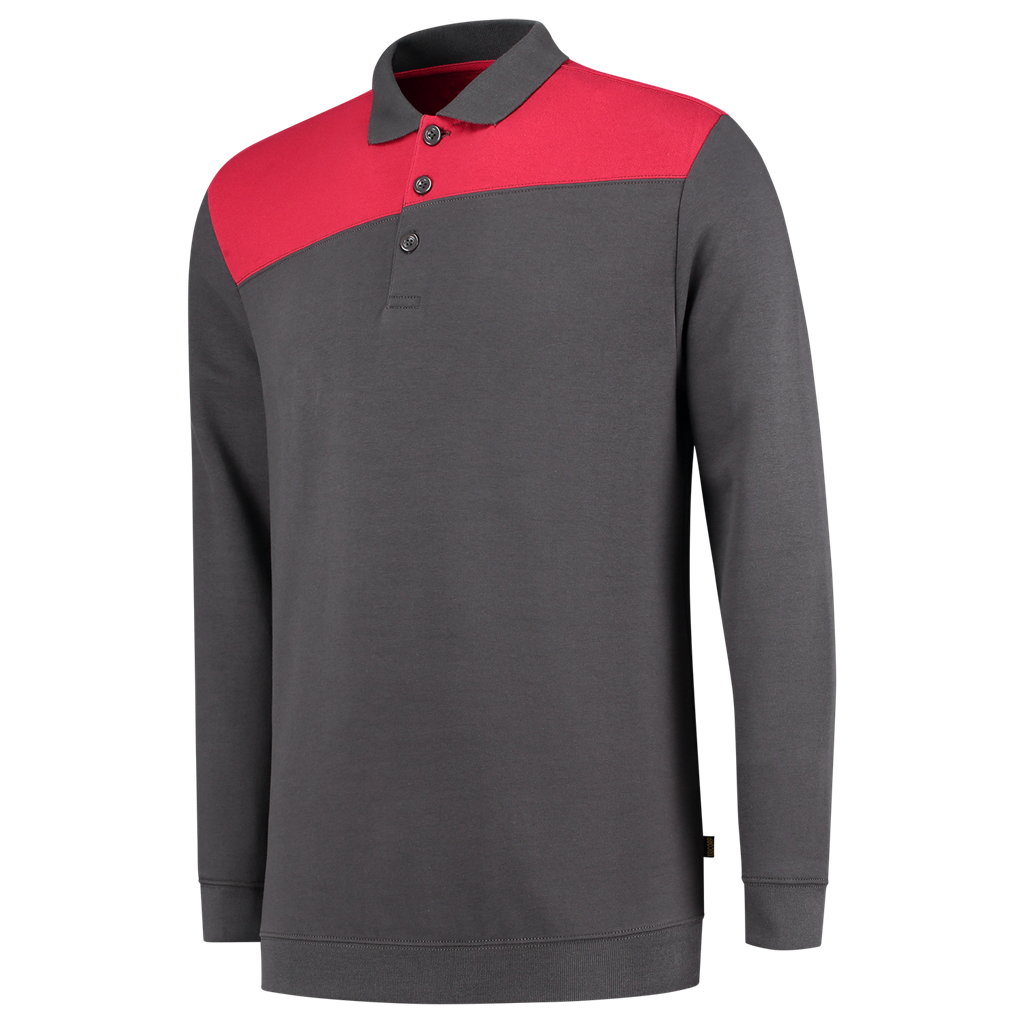 Tricorp Polosweater Bicolor Naden Dark Grey-Red
