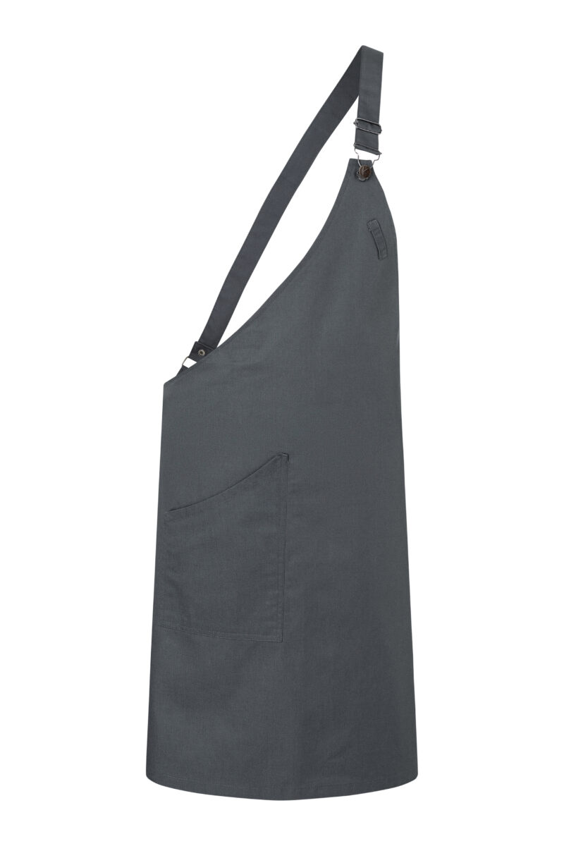 Karlowsky Asymmetrical Bib Apron Classic With Pocket in antraciet