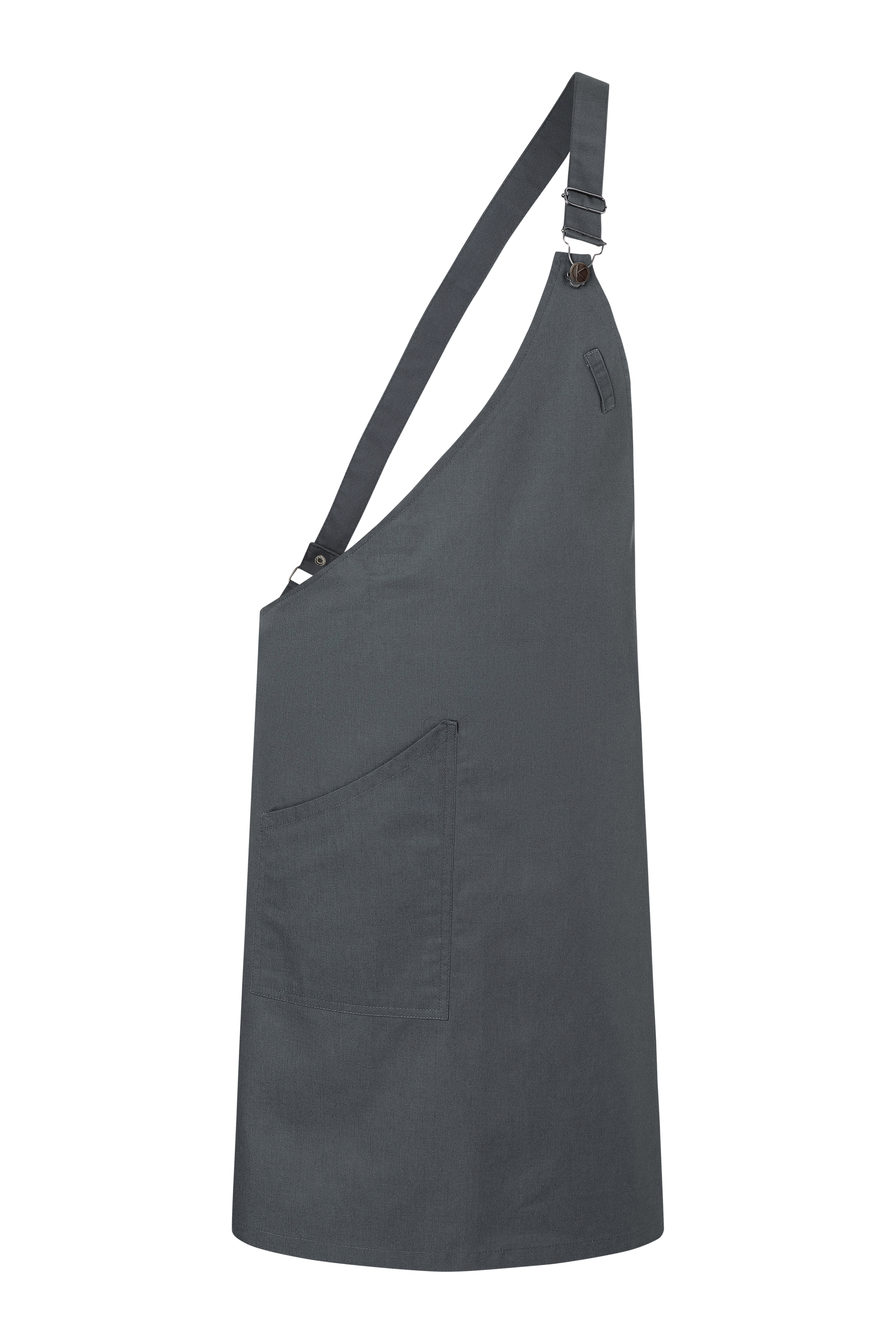 Karlowsky Asymmetrical Bib Apron Classic With Pocket in antraciet