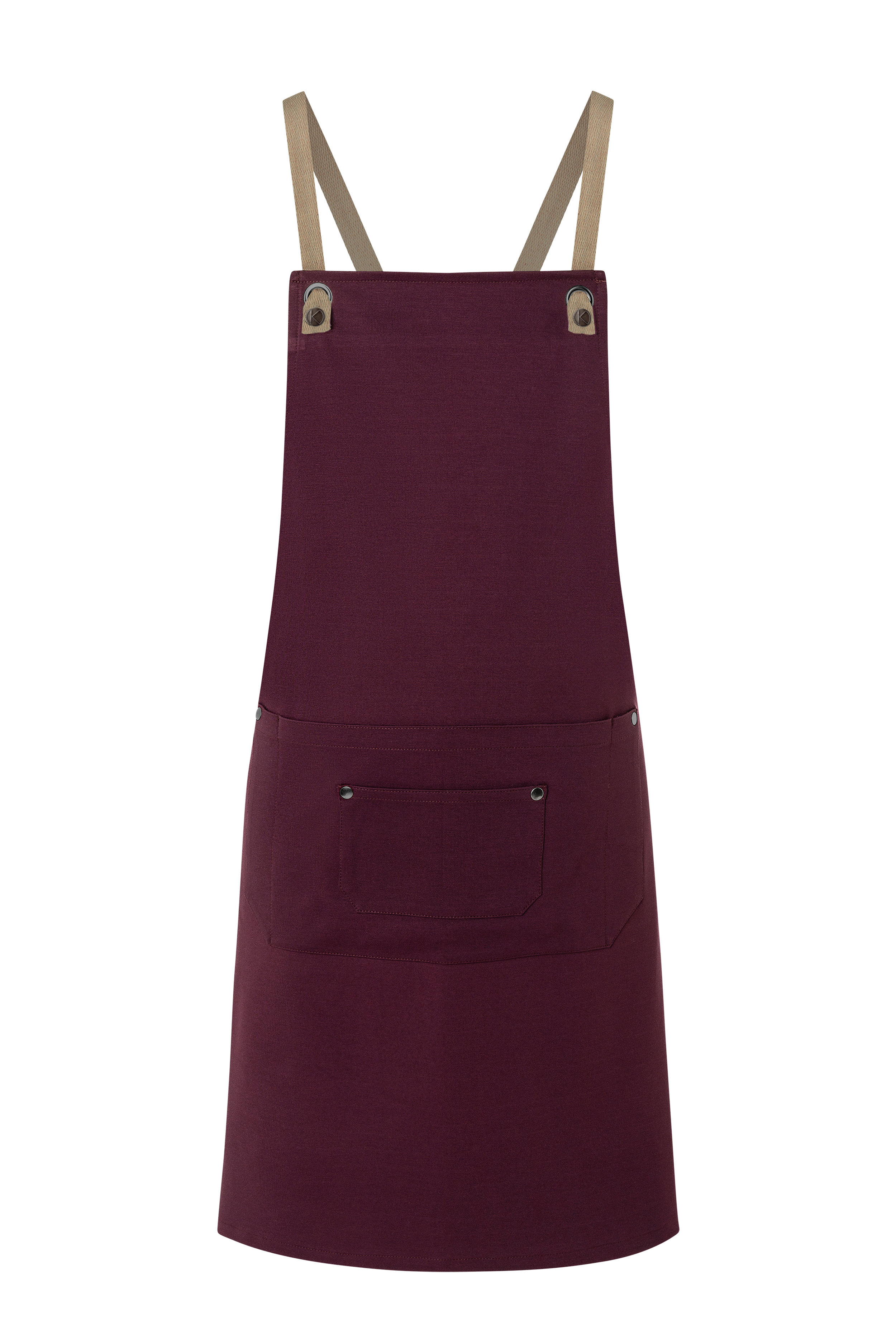 Karlowsky Bib Apron Urban-Nature With Cross Straps And Big Pocket in aubergine