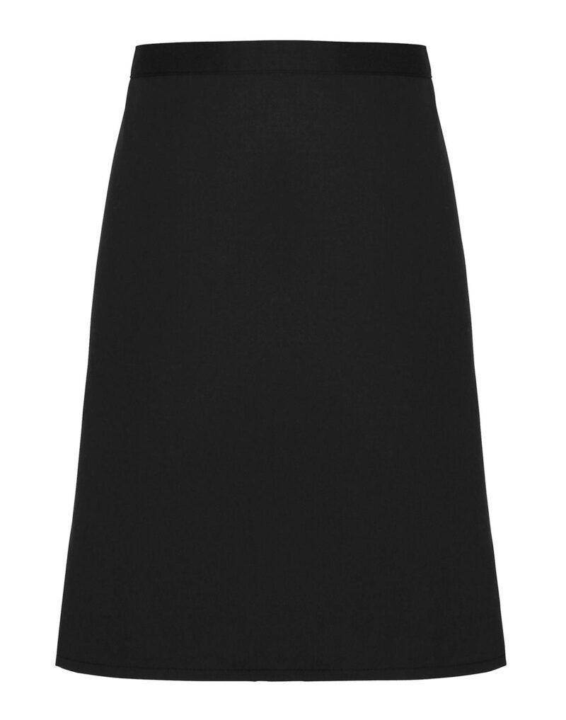 Premier Workwear Mid-Length Apron (Fairtrade Cotton) in zwart