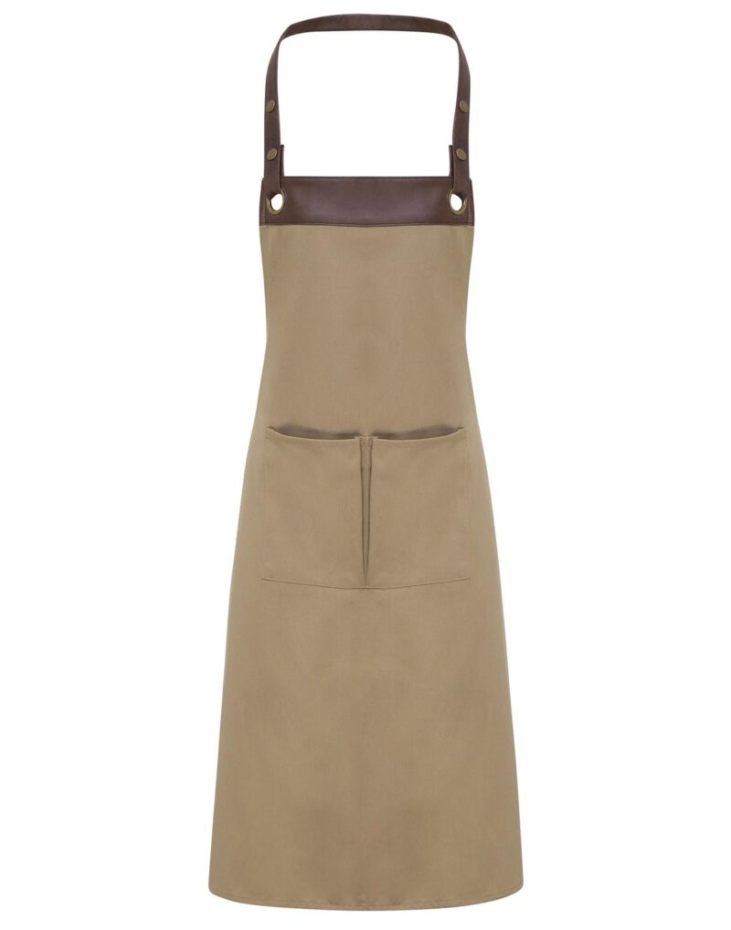 Premier Workwear Espresso Bib Apron in khaki/bruin