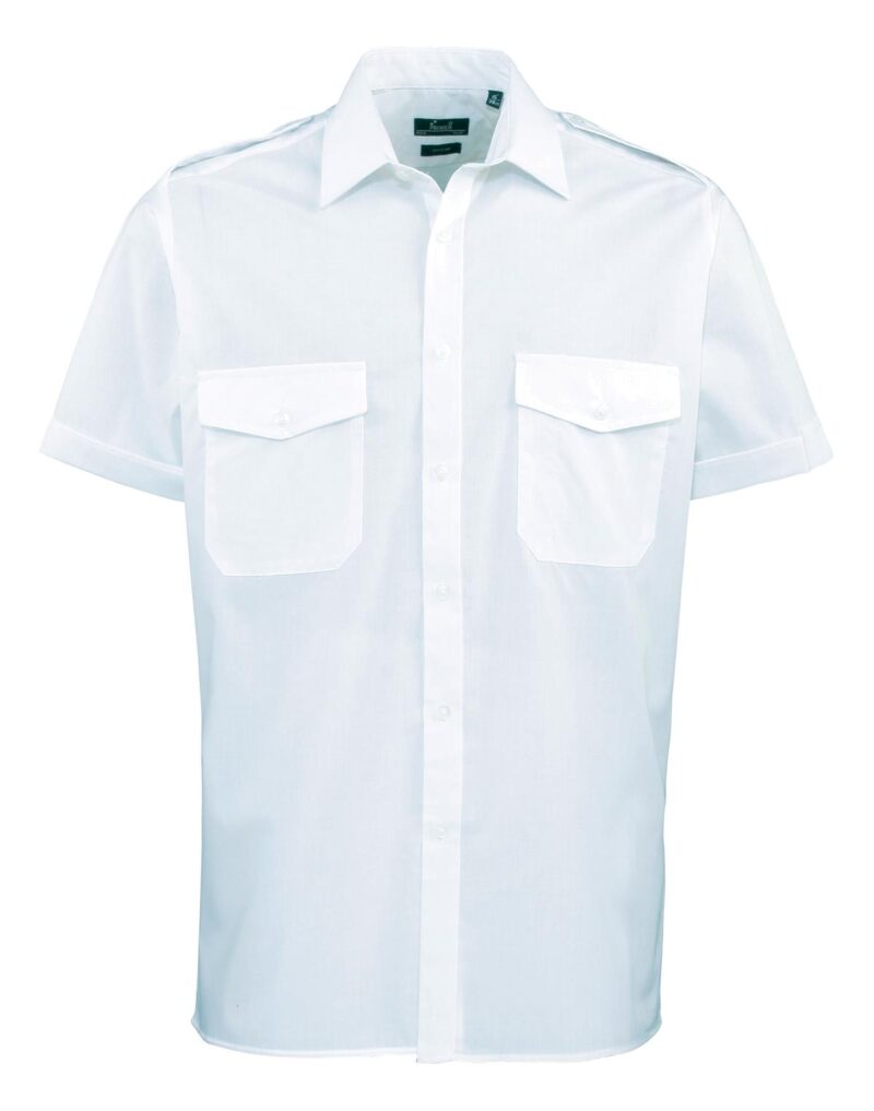 Premier Workwear Pilot Shirt Short Sleeve in lichtblauw