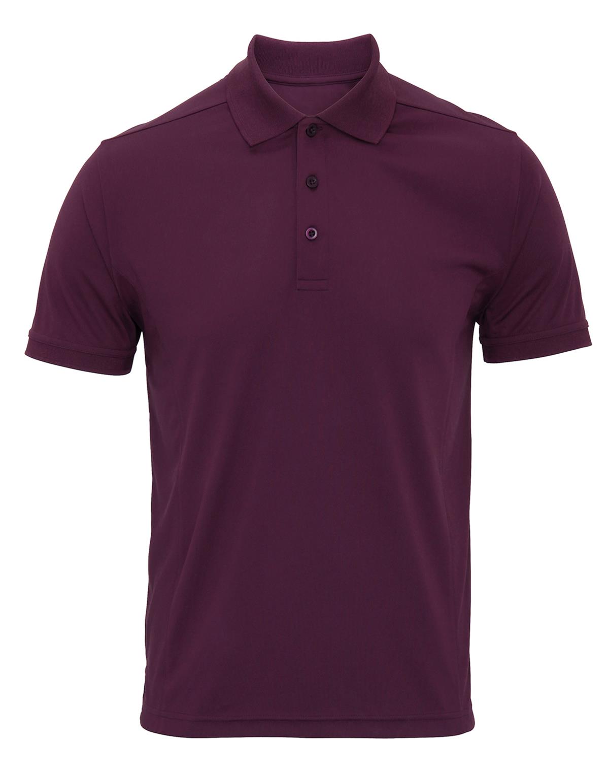 Premier Workwear Men´s Coolchecker Piqué Polo Heren in aubergine