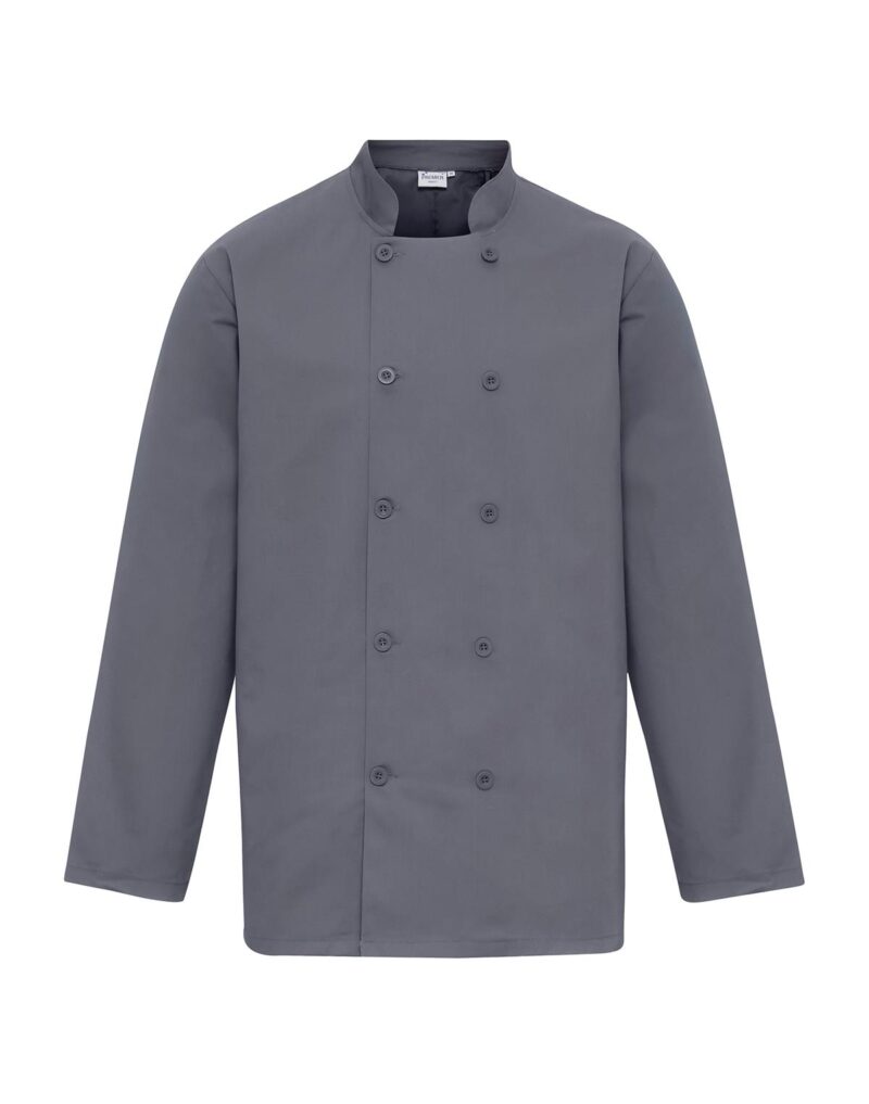 Premier Workwear Long Sleeve Chef´s Jacket in staalgrijs
