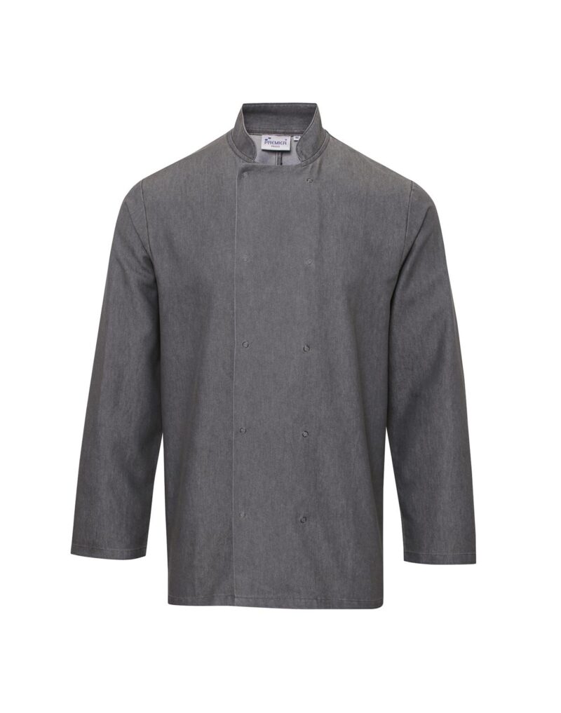 Premier Workwear Denim Chef´s Jacket in grijs denim