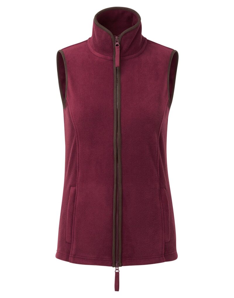 Premier Workwear Women´s Artisan Fleece Gilet Dames in bordeaux/bruin